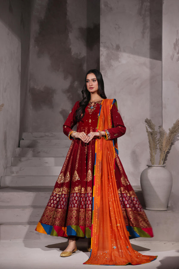 Andaaz - Anarkali Shirt, Dupatta and Trouser